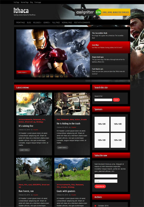 Ithaca Gaming WordPress Theme