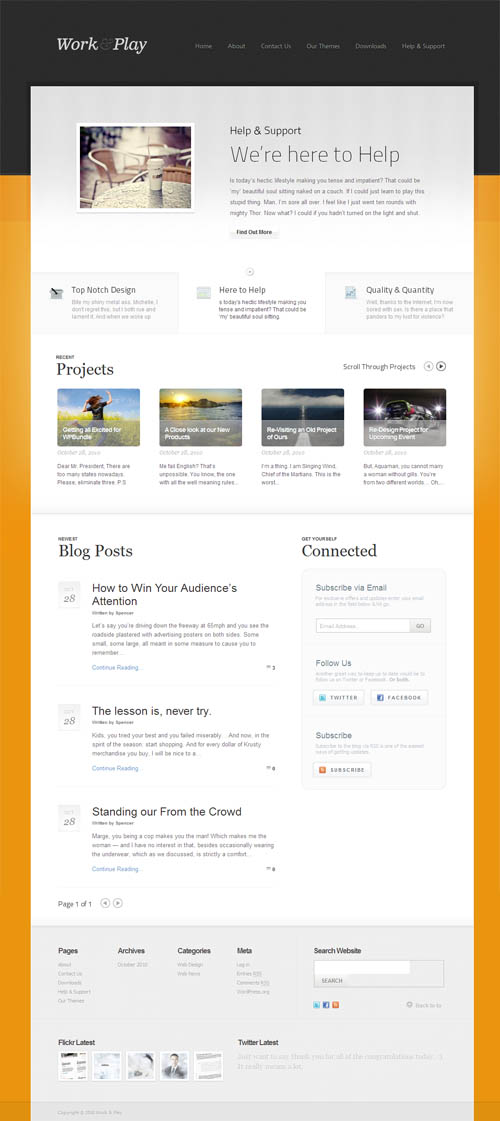 work and play wordpress theme