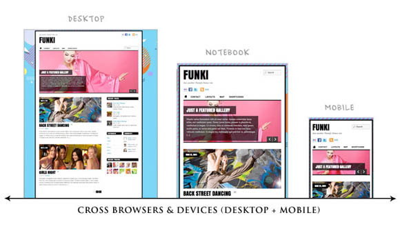 funki theme responsive design