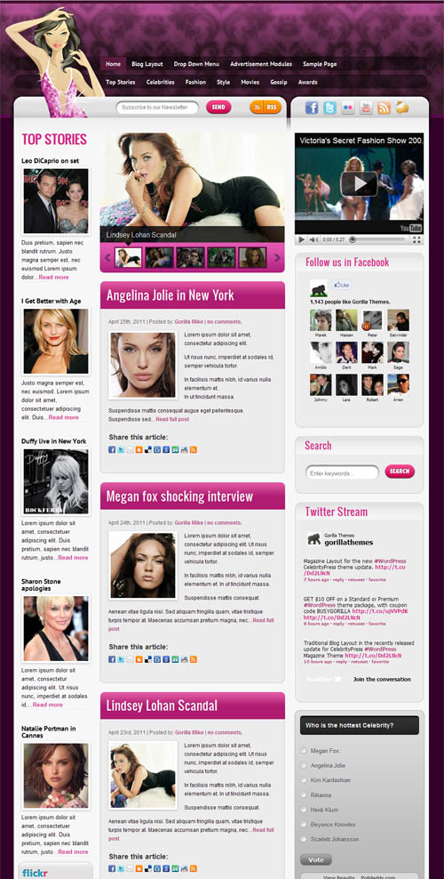 Celebrity Press Magazine WordPress Theme