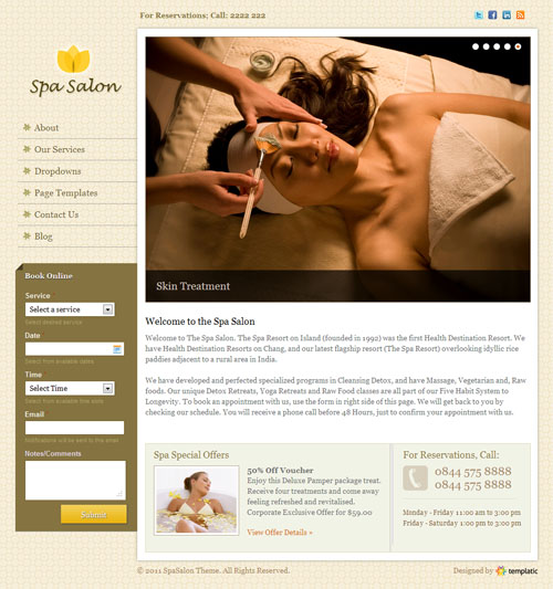 Spa Salon Business WordPress Theme