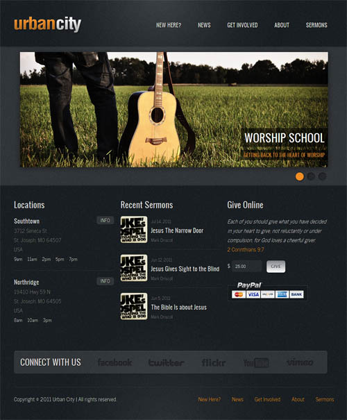 urban city church wordpress theme