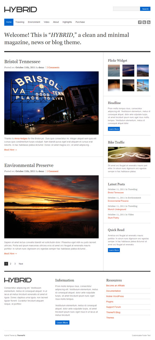 hybrid responsive wordpress theme