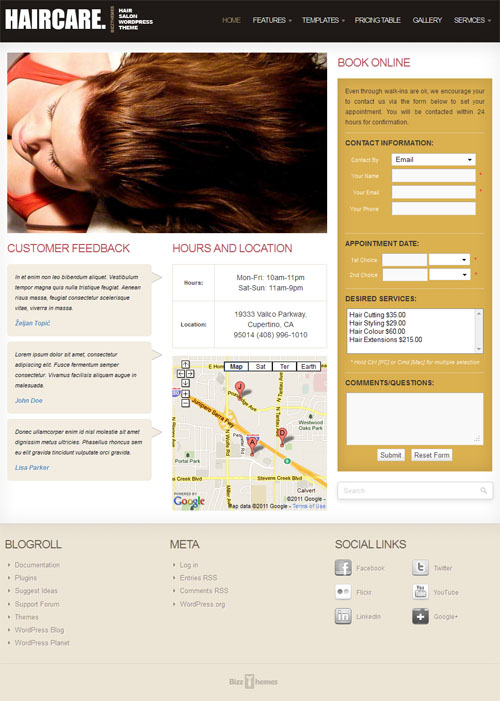 Hair Care Salon WordPress Theme