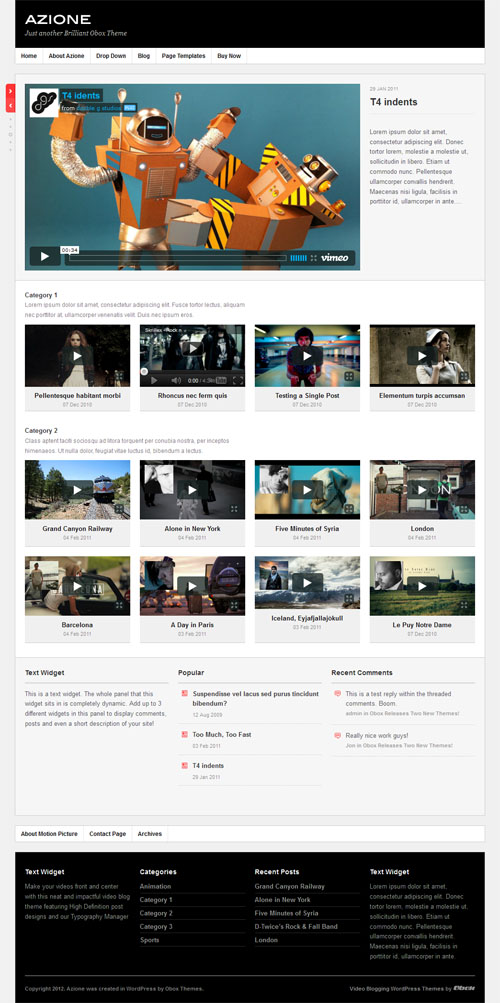 Azione Video Blogging WordPress Theme