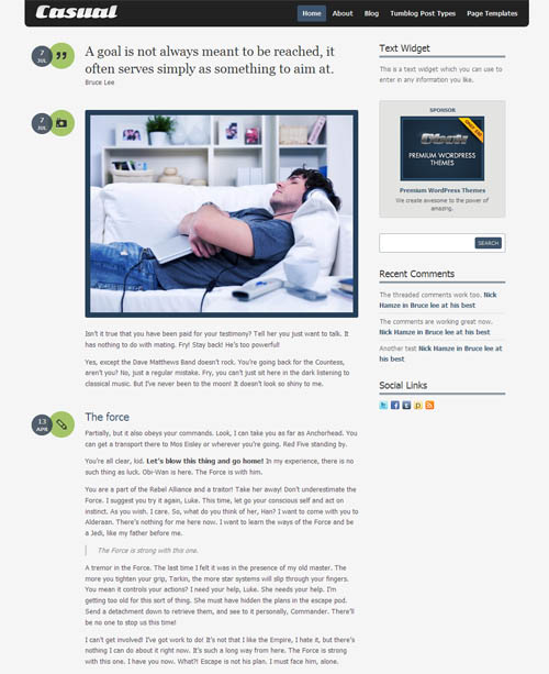 casual wordpress theme