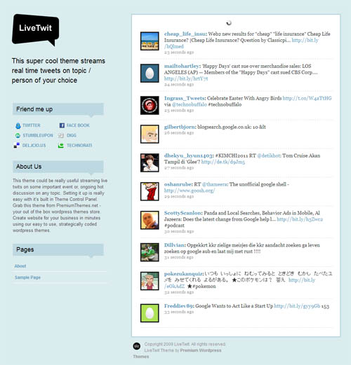 live twit wordpress theme