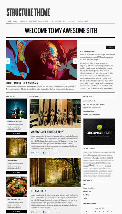 structure wordpress theme