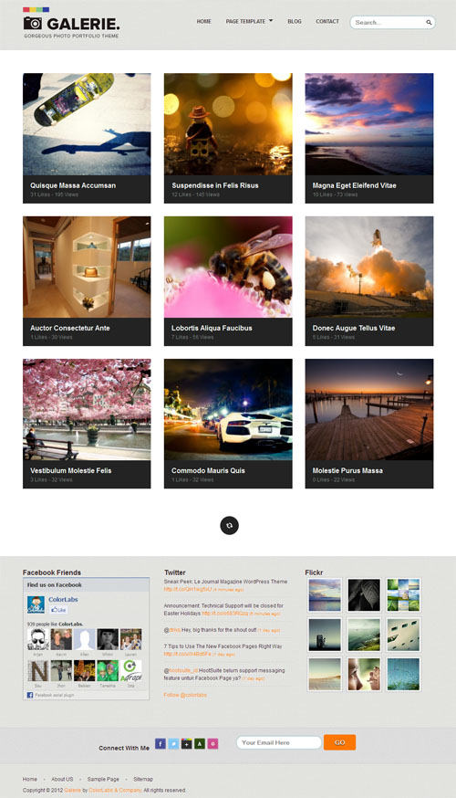 Galerie wordpress theme