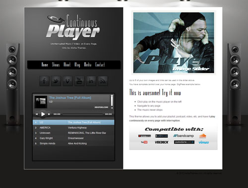 Continuous Player Music and Video WordPress Theme