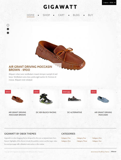 gigawatt ecommerce wordpress theme