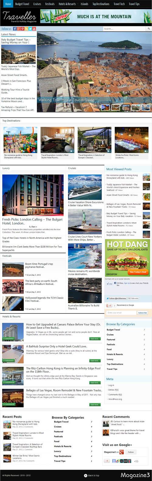 Travel Magazine WordPress Theme