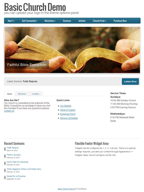 Basic Church WordPress Theme