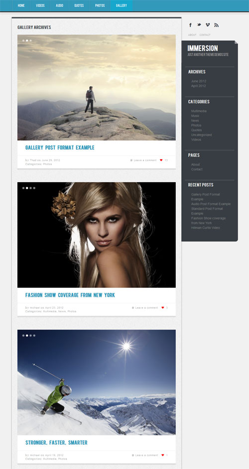 Immersion Responsive WordPress Theme