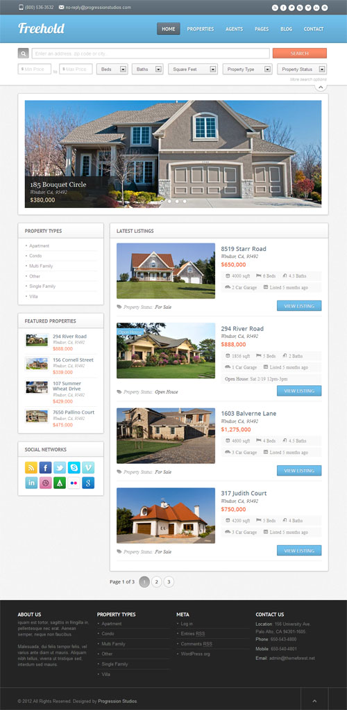 Freehold Real Estate WordPress Theme