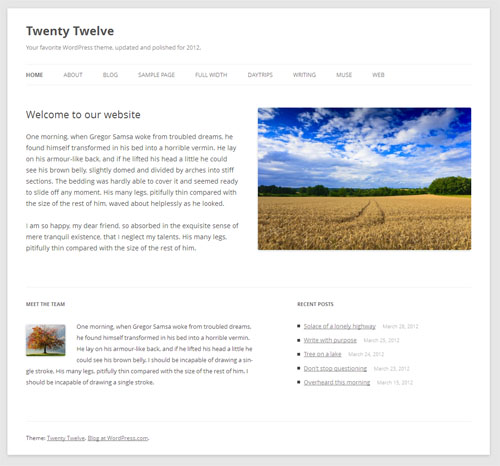 Twenty Twelve WordPress Theme 