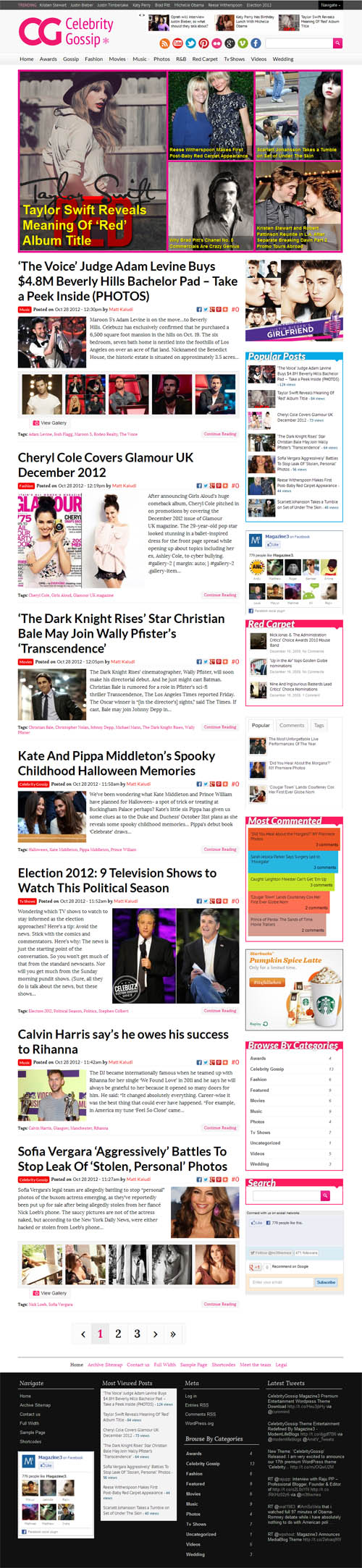 Celebrity Gossip WordPress Theme 