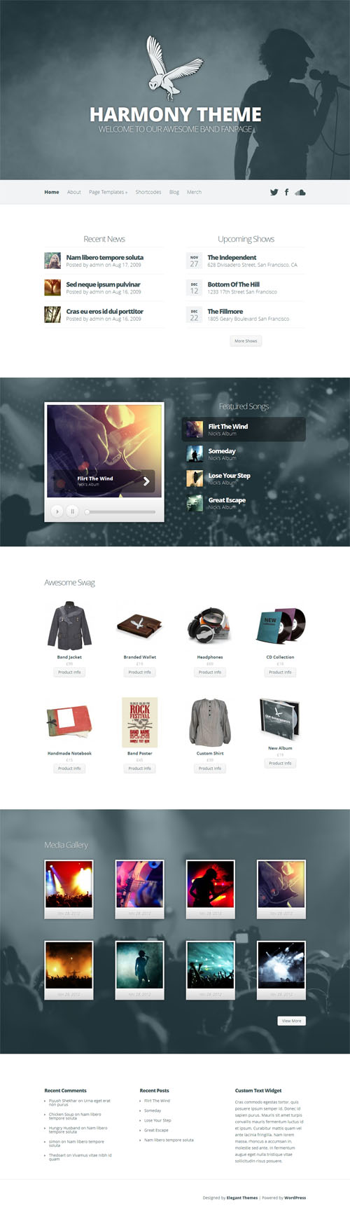 Band and Music WordPress Theme Harmony