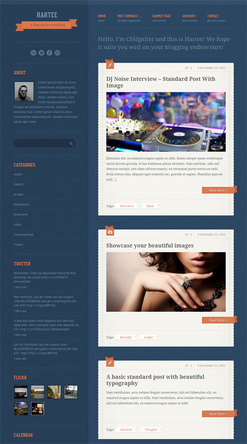 Hartee Responsive Blog WordPress Theme