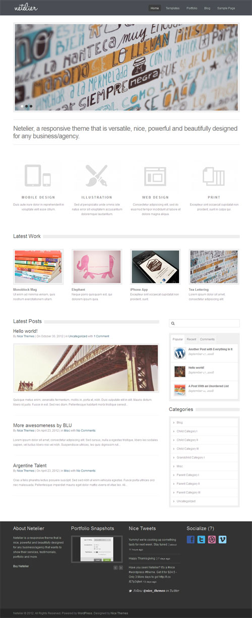 Netelier Responsive Premium WordPress Theme