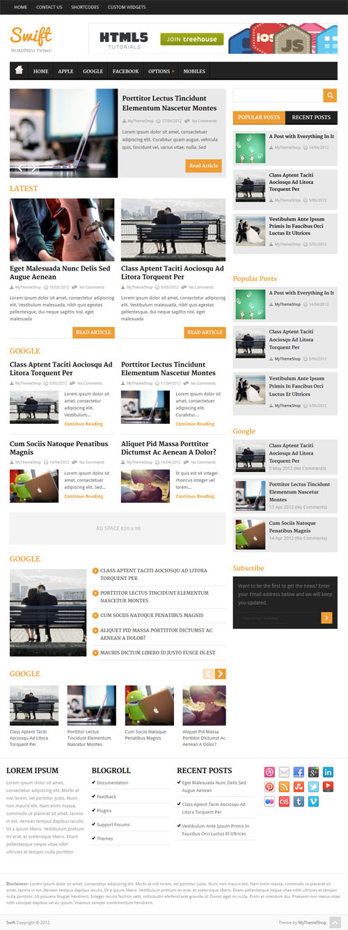 Swift Responsive Magazine WordPress Theme