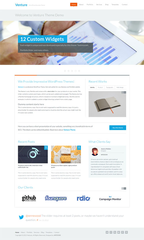 Venture Modern Responsive Business WordPress Theme