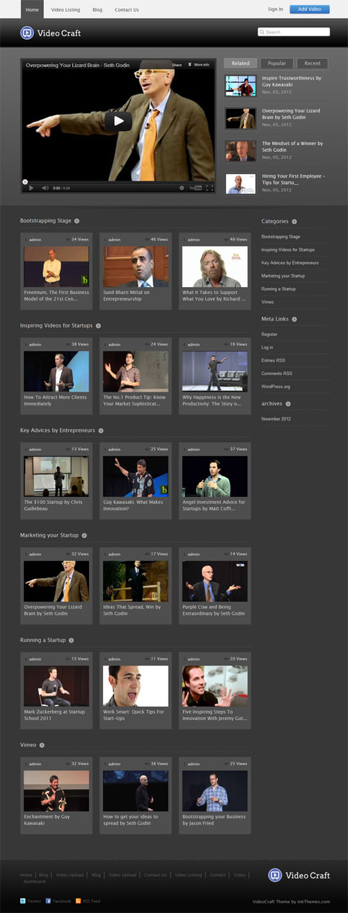 Video Craft WordPress Theme