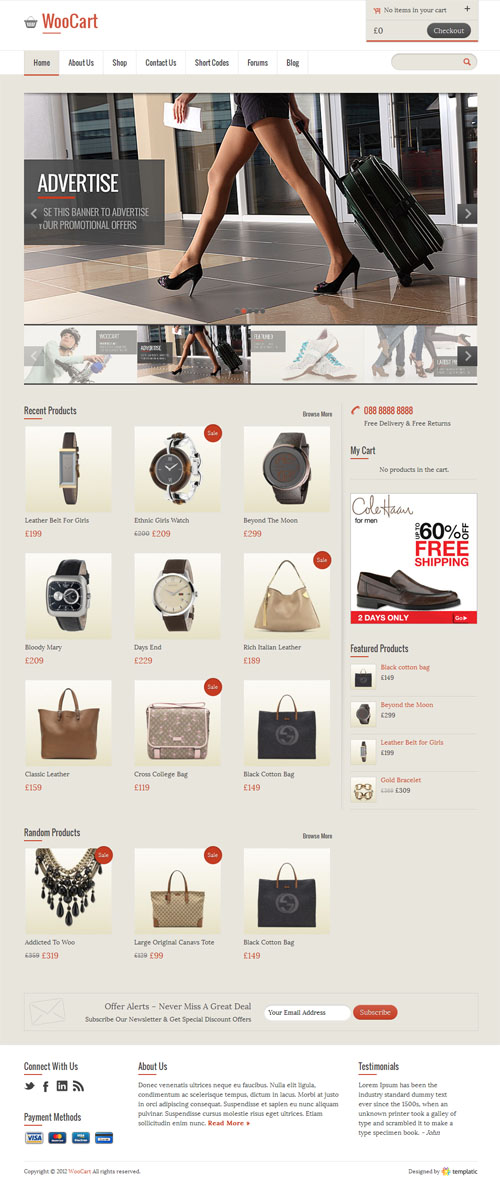 WooCart Responsive Ecommerce WordPress Theme