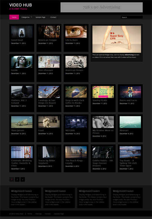 Video Hub Responsive WordPress Theme