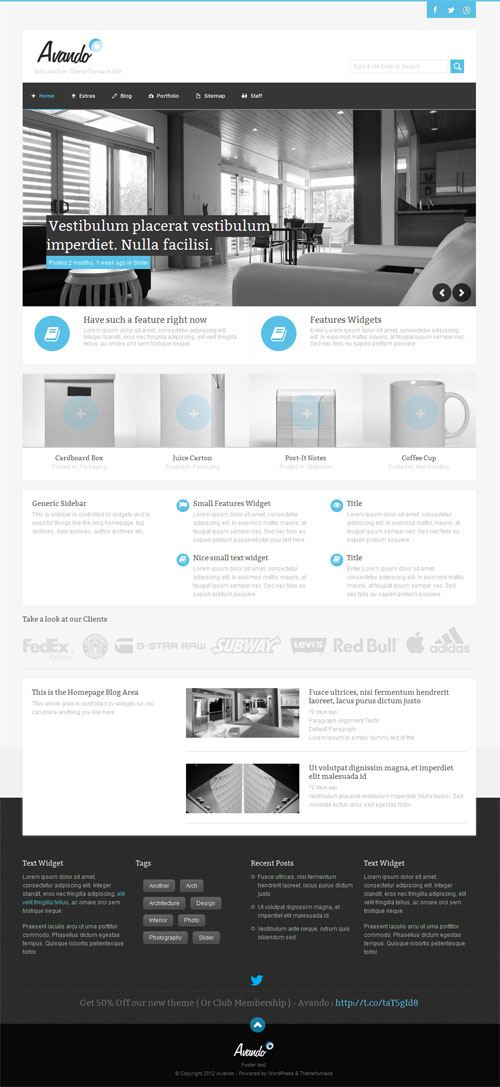 Responsive Corporate WordPress Theme - Avando