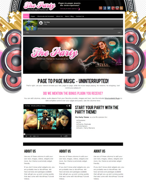 The Party Music WordPress Theme