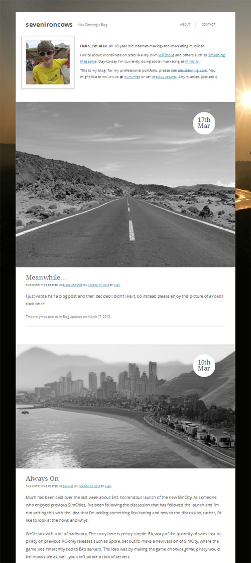 Empty Spaces WordPress Theme