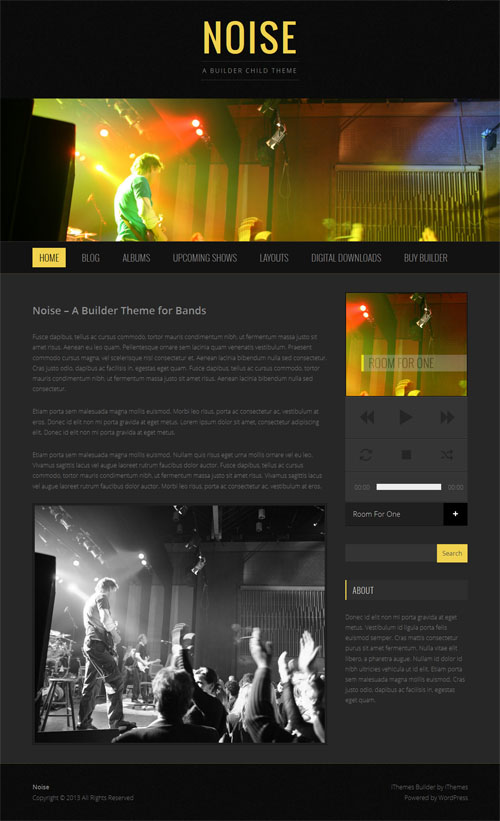 noise music wordpress theme