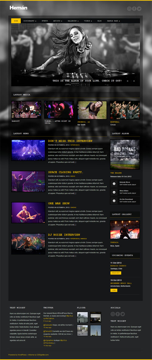 hernan Mobile Ready Music WordPress Theme 