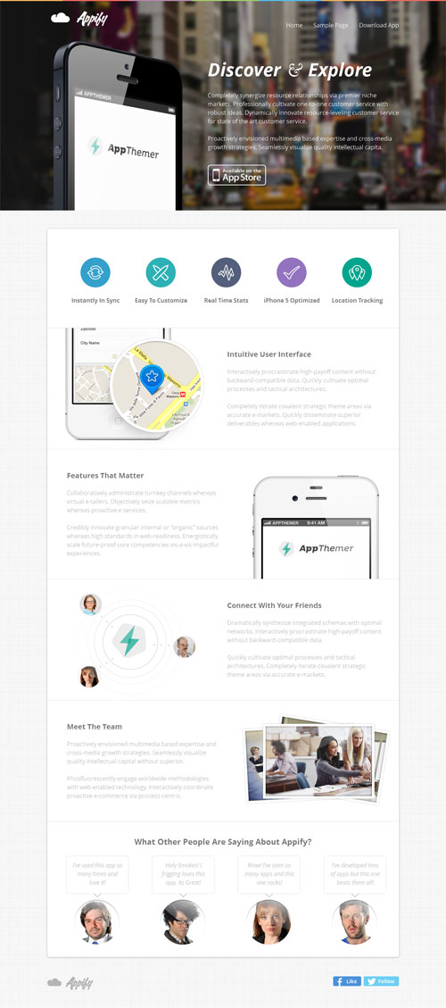 iPhone / Android App WordPress Theme