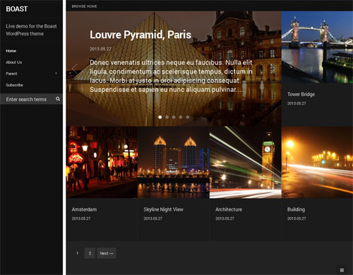 Photo Blog WordPress Theme - Boast