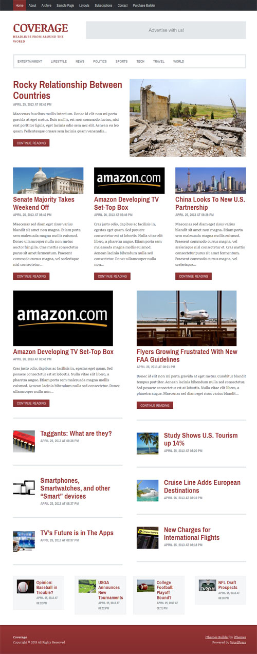 Coverage News and Magazine WordPress Theme