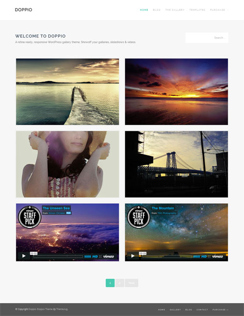 Responsive WordPress Gallery Theme: Doppio