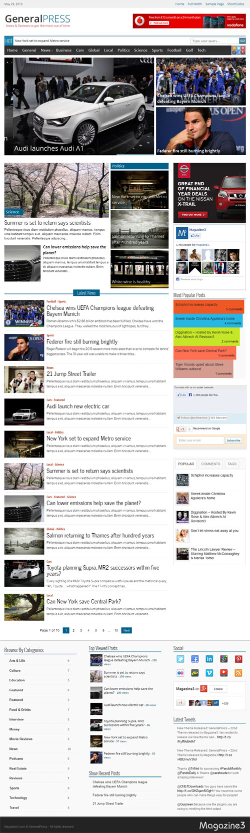 General Press Magazine WordPress Theme