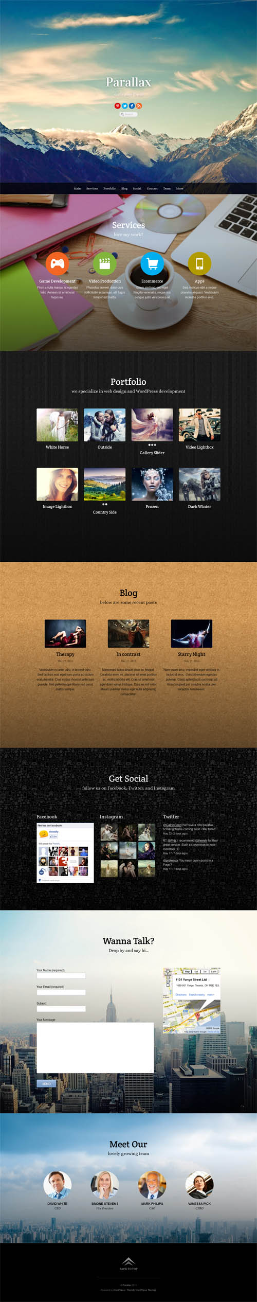 Parallax WordPress Theme