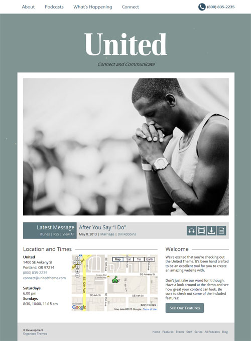 Mobile Responsive Church WordPress Theme