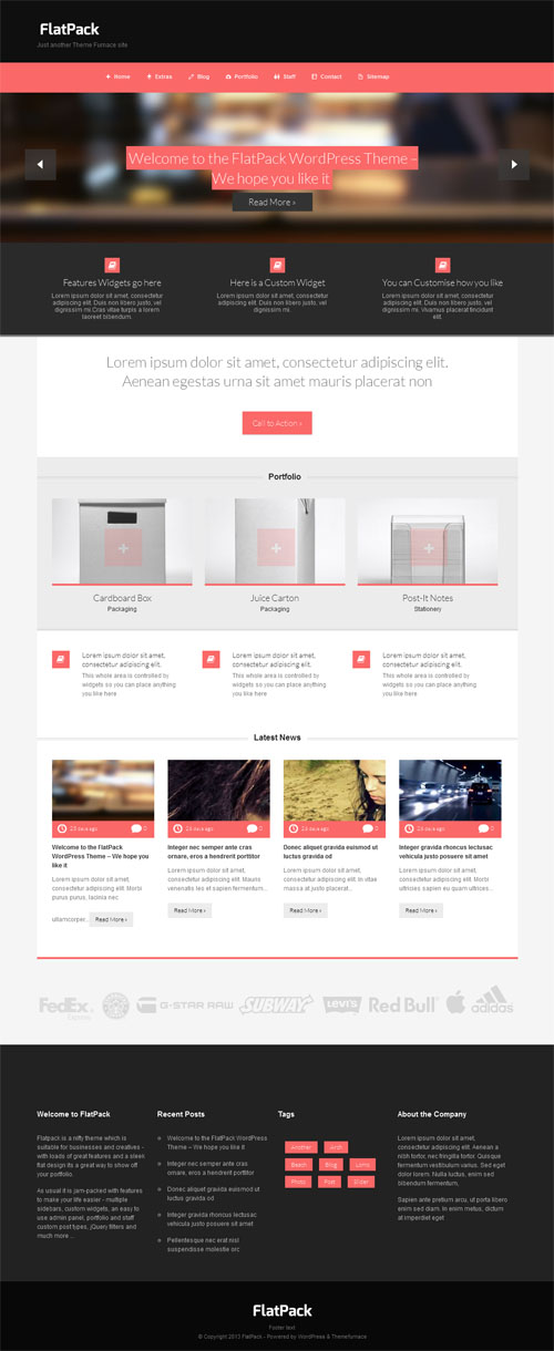 Flat Pack Business Portfolio WordPress Theme