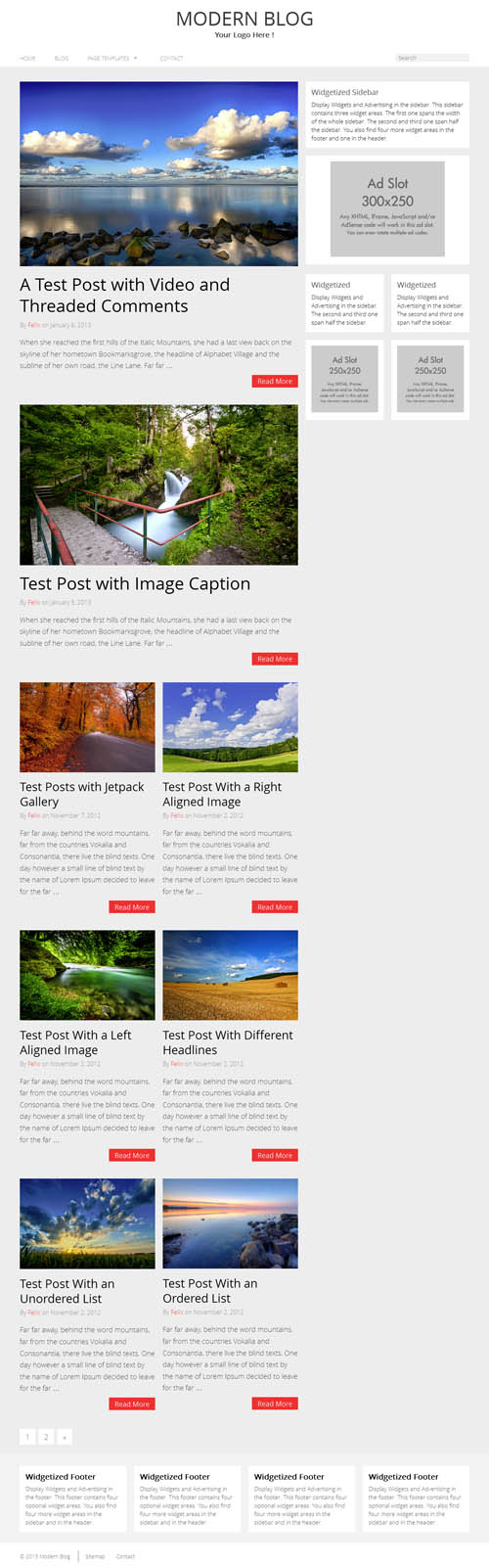 modern blog WordPress theme