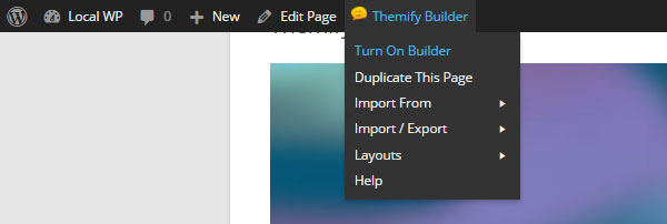 Themify Builder Admin Toolbar