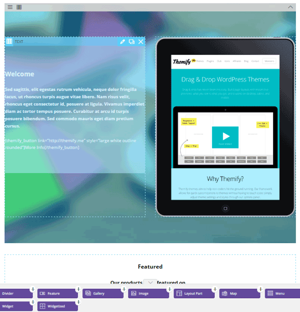 Themify Builder Front End View