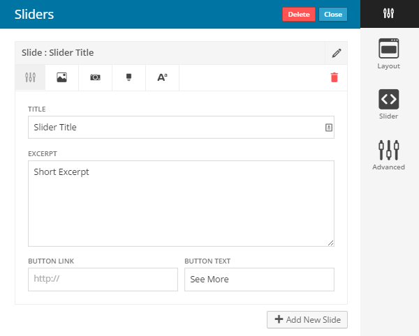 Layers Customize the Slider Widget