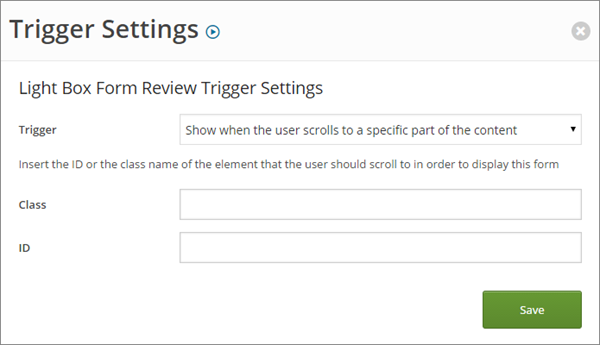 Thrive Leads Trigger Settings