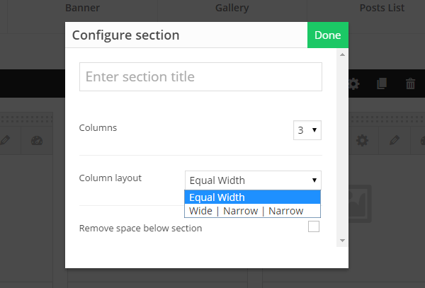 Make Plus Configure Columns