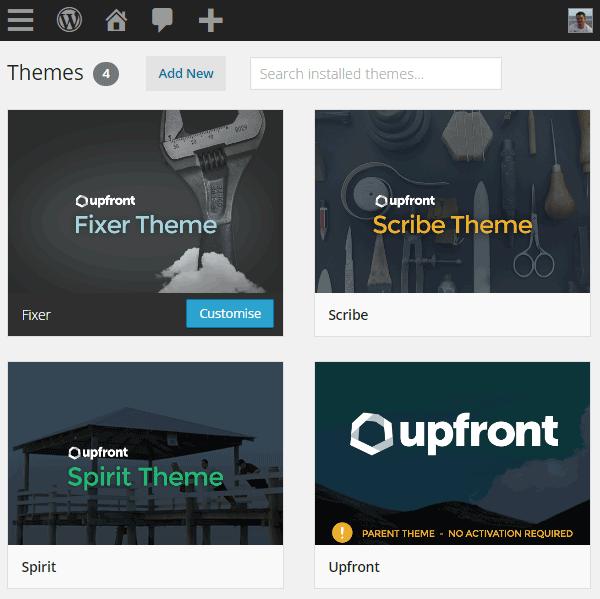 Upfront Theme Installation