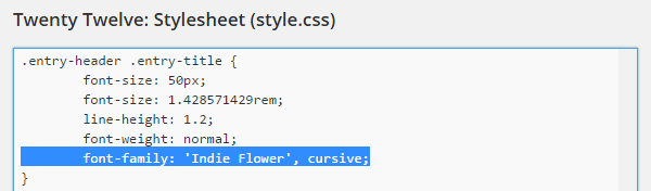 Add Google Font CSS